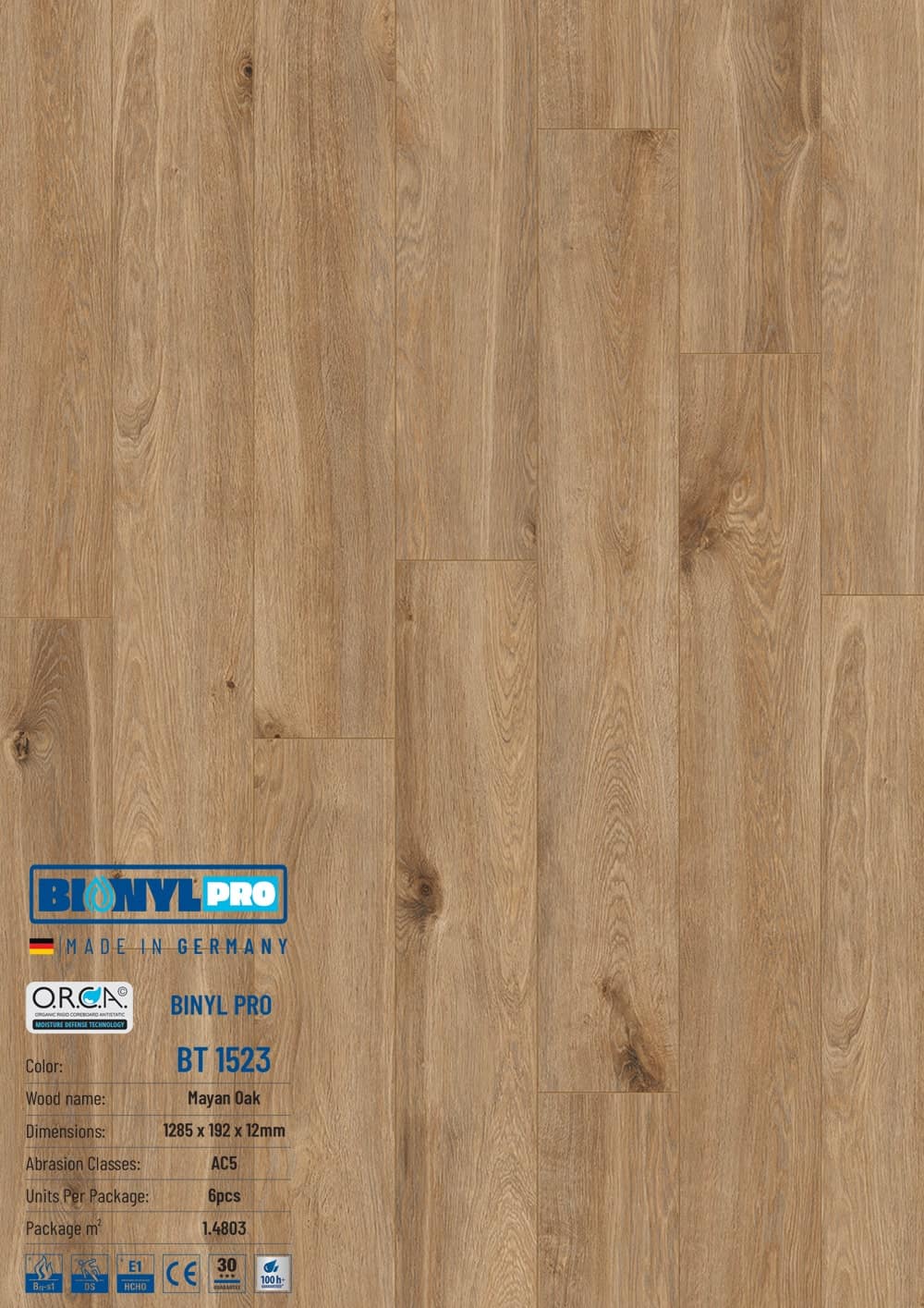 Sàn gỗ Binyl Pro 12mm BT1523