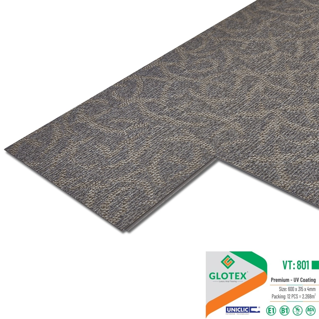 Sàn nhựa Glotex hèm khóa vân thảm VT801