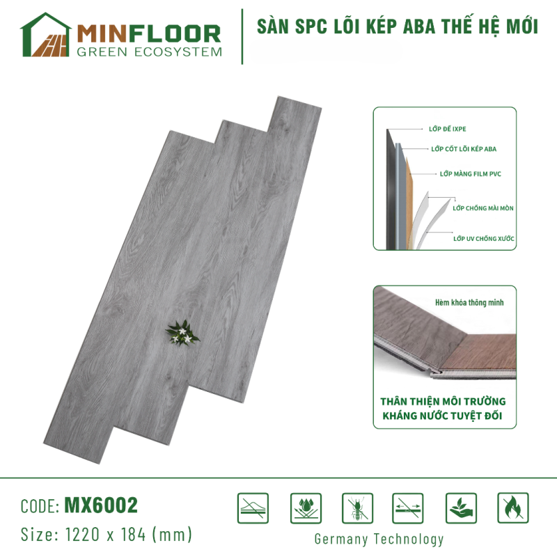 Sàn SPC lõi kép ABA Minfloor MX6002