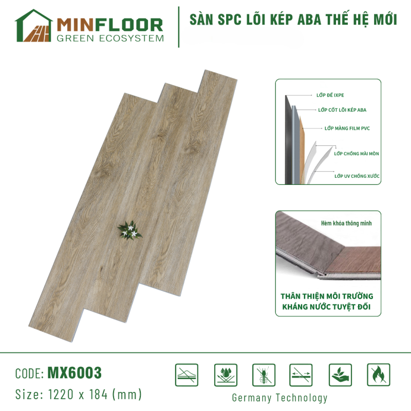 Sàn SPC lõi kép ABA Minfloor MX6003
