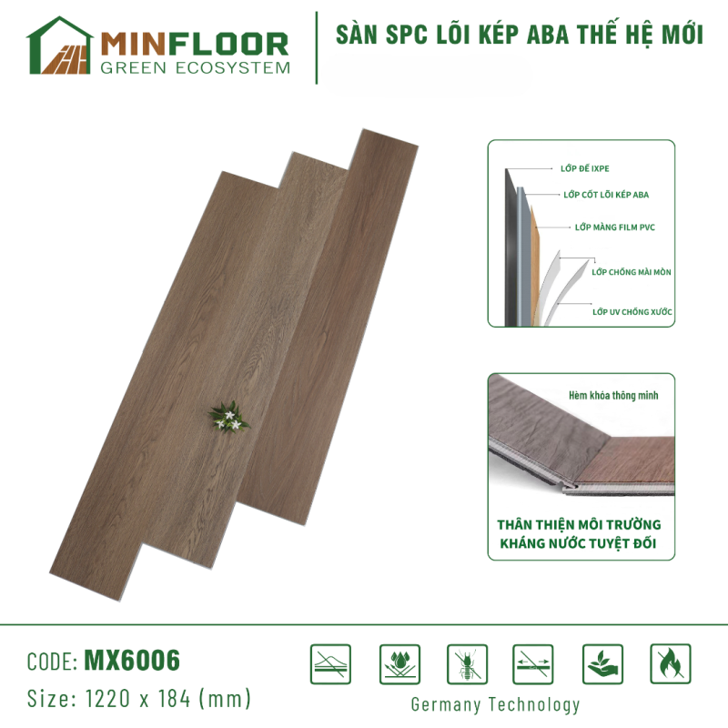 Sàn SPC lõi kép ABA Minfloor MX6006