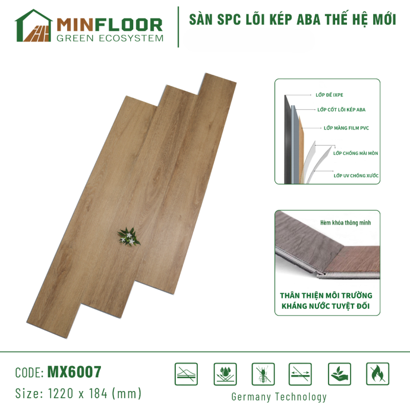 Sàn SPC lõi kép ABA Minfloor MX6007