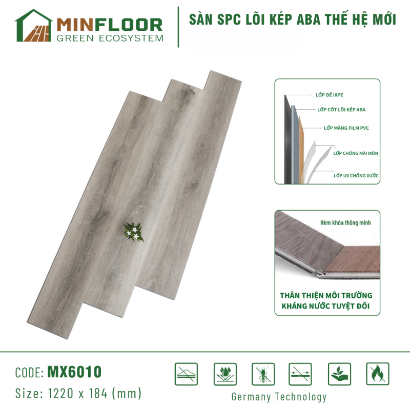 Sàn SPC lõi kép ABA Minfloor MX6010