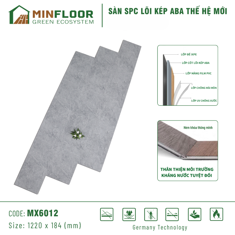 Sàn SPC lõi kép ABA Minfloor MX6012