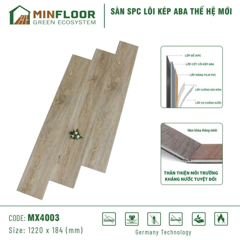 Sàn SPC lõi kép ABA Minfloor MX4003