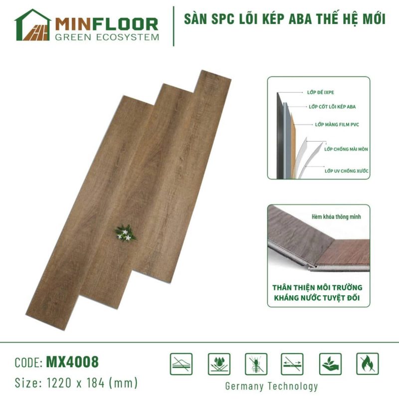 Sàn SPC lõi kép ABA Minfloor MX4008