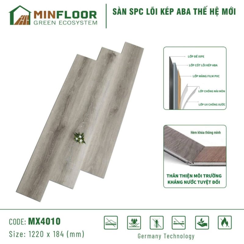 Sàn SPC lõi kép ABA Minfloor MX4010