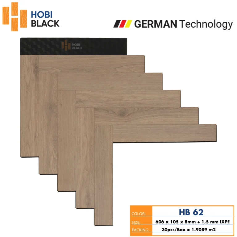 Sàn Gỗ Cốt Đen Xương Cá HobiBlack HB 62