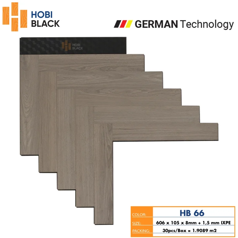 Sàn Gỗ Cốt Đen Xương Cá HobiBlack HB 66
