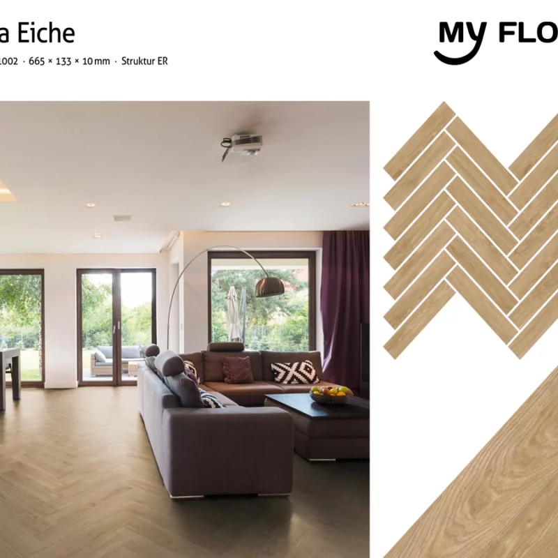 Sàn Gỗ Xương Cá Đức My Castle Herringbone - MH1002