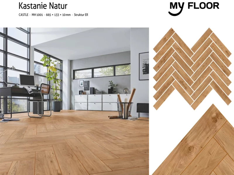 Sàn Gỗ Xương Cá Đức My Castle Herringbone - MH1001